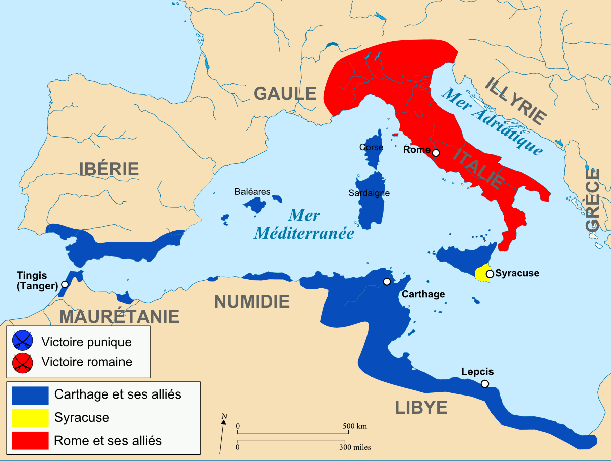 Expansion of Roman Republic during the Punic Wars (264-146 B.C.)[1212 × 915]